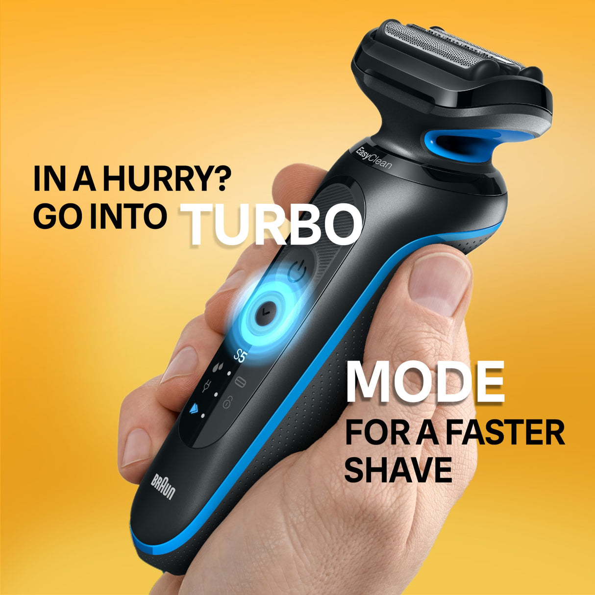 Braun Electric Shaver for Men, Series 5 5118s, Waterproof, Wet & Dry Shave, Turbo Shaving Mode, Foil Shaver with Precision Trimmer, Battery Powered, 50 Minute Battery Runtime