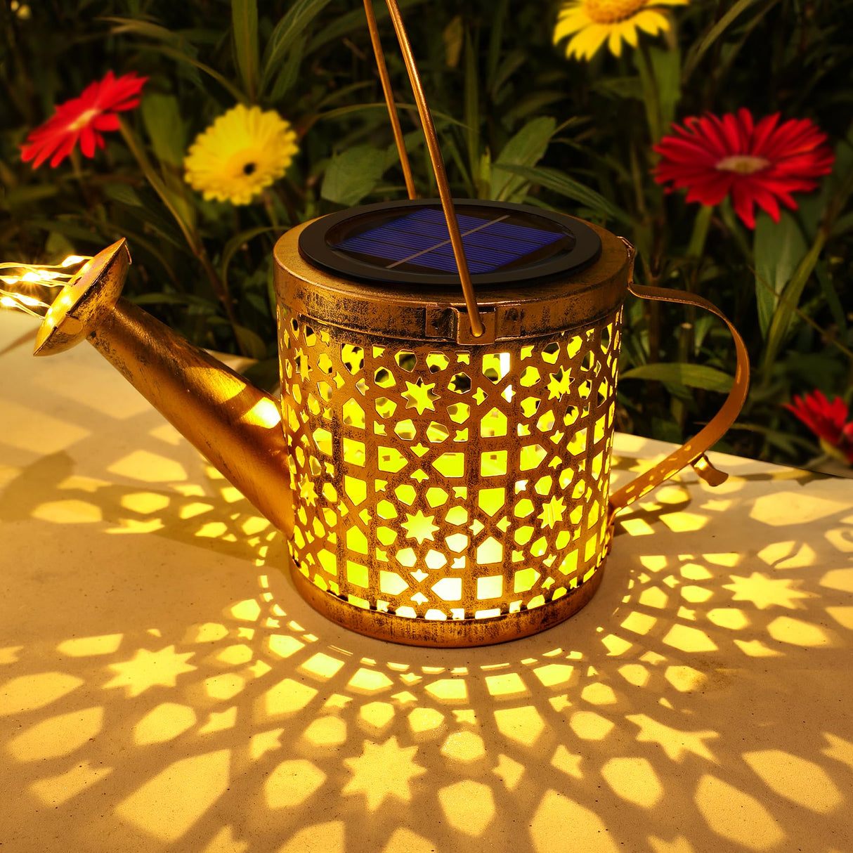 Solar Watering Can Lights Waterproof, Solar Lights Outdoor Decorative Garden Decor Metal Hanging Lights for Outside Patio Pathway Yard, Christmas Birthday Gardening Gifts
