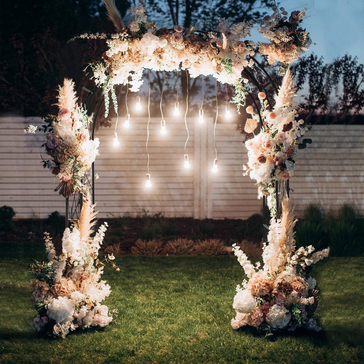 VINGLI Garden Arbor, Arch for Wedding Ceremony Party, Christmas Garden Decor Steel Garden Trellis for Plant Climbing, Pergola for Garden, Backyard, Lawn (Black-59x84)