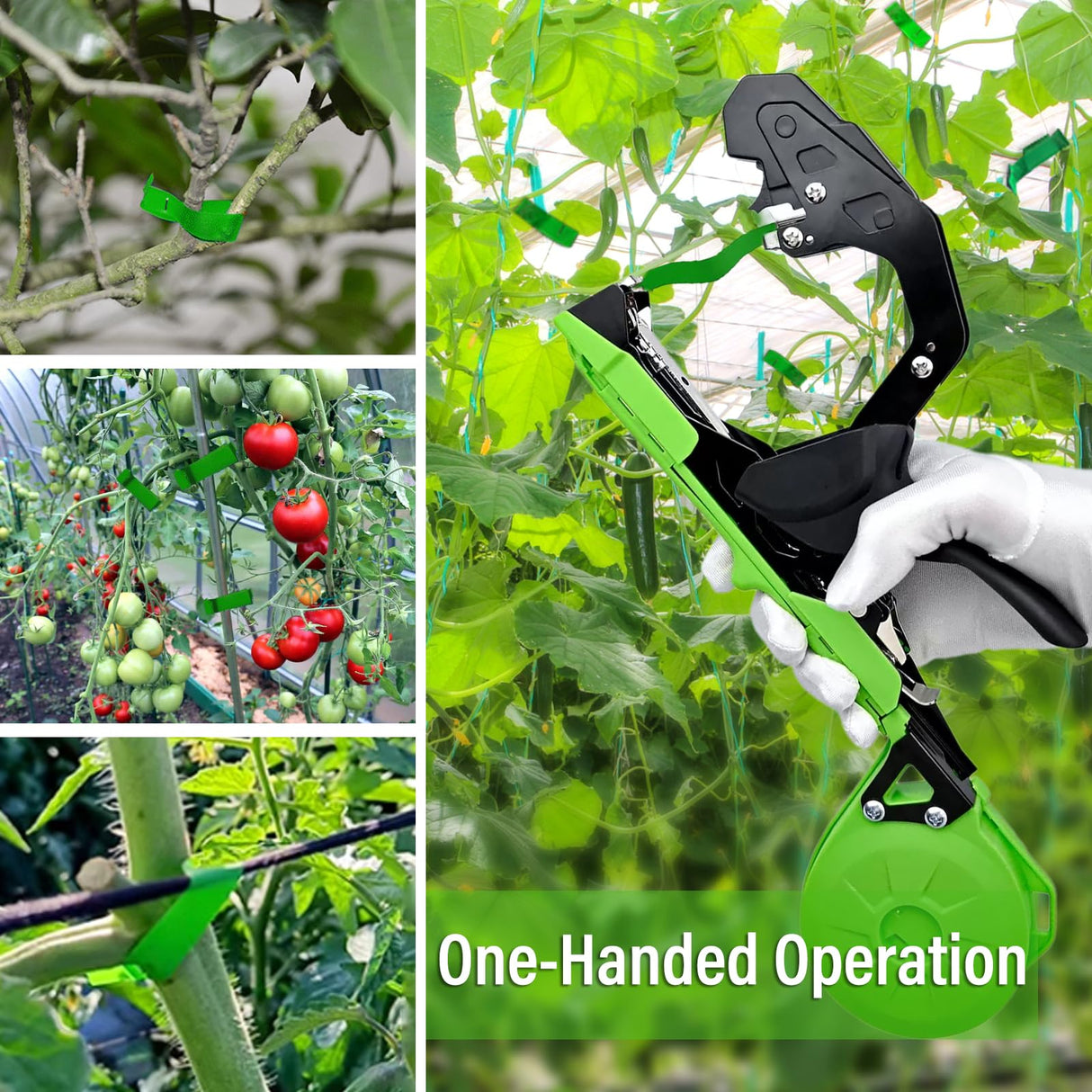 Audasi Plant Tying Machine Updated Plant Hand Tying Machine Plant Binding Machines Garden Tying Tool Tape Gun Plant Tie Machine with 10000 PCS Staples 20 Rolls Green Tape for Tomato Grape Pepper