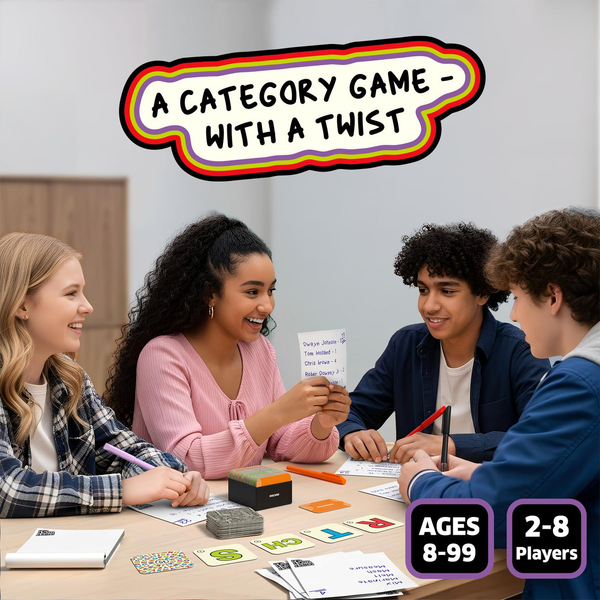Skillmatics Board & Card Game - First to 5, Category Game with a Twist, Quick Thinking, Perfect for Parties, Christmas, Family Game Nights, Gifts for Kids, Teens, Adults, Ages 8, 9, 10 & Up