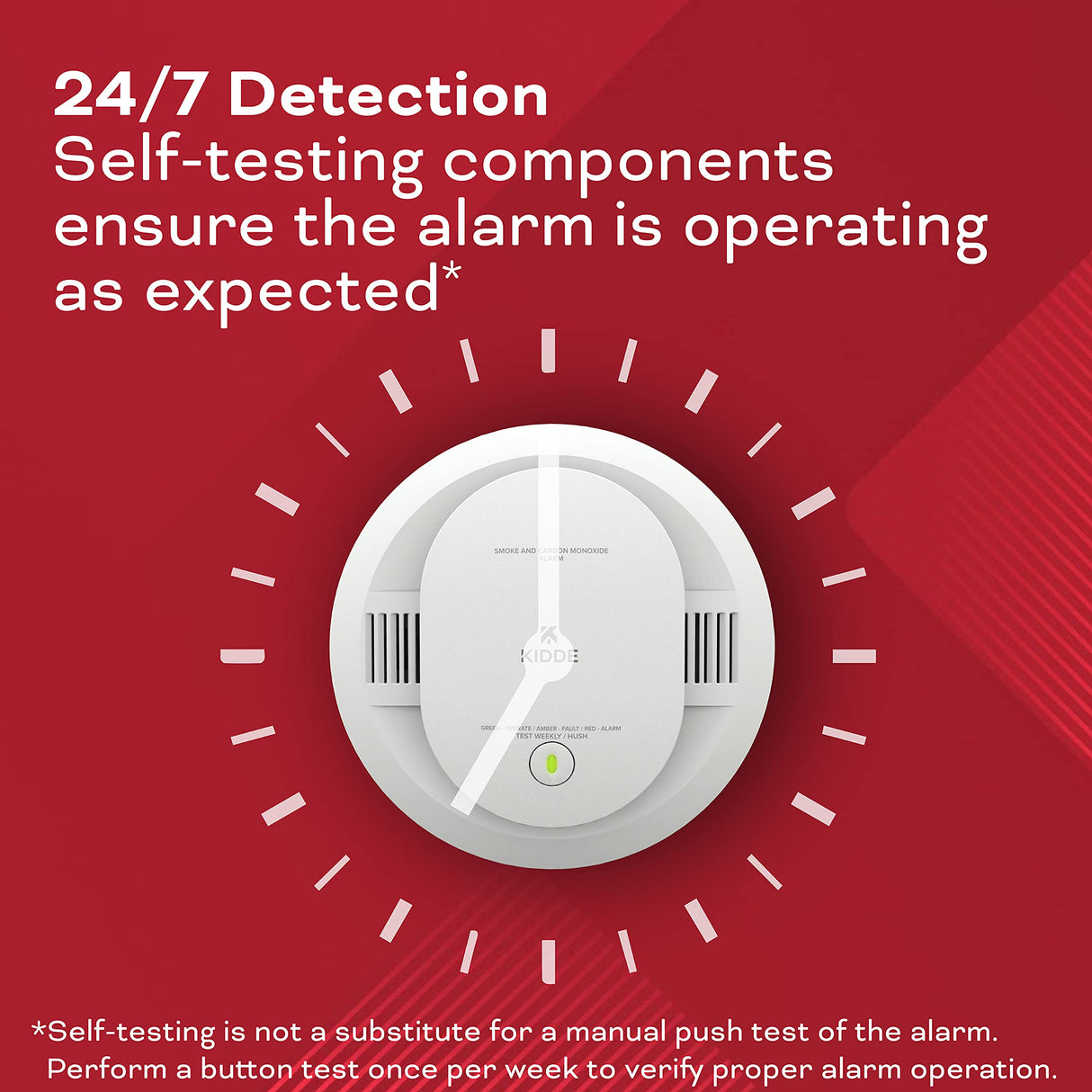 Kidde Smoke & Carbon Monoxide Detector, AA Battery Powered, LED Warning Light Indicators, 1 Pack