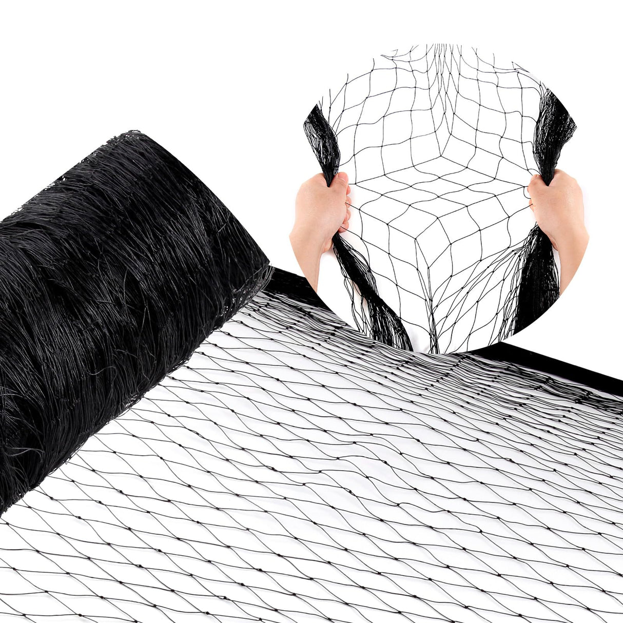 Vandham 25x50ft Heavy Duty Bird Netting, 1.6" Mesh for Garden Fruit Trees