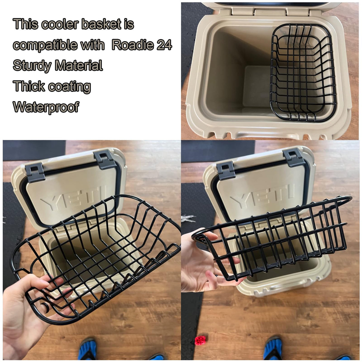 2-Pack Cooler Basket Compatible with Yeti Roadie 24 and 32, Dry Goods Wire Cooler Rack Storage Will Keep Smaller Items Dry and Stay Goods High for Roadie 24 Ice Chest Good to Hold Fruit, Utensils, etc