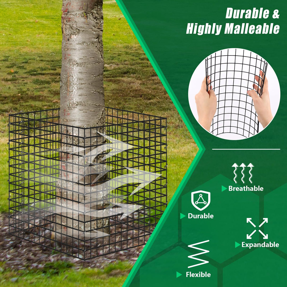 UQM 6 Pack Tree Trunk Protector, 12 Pcs Metal Tree Guards Trunk Protector