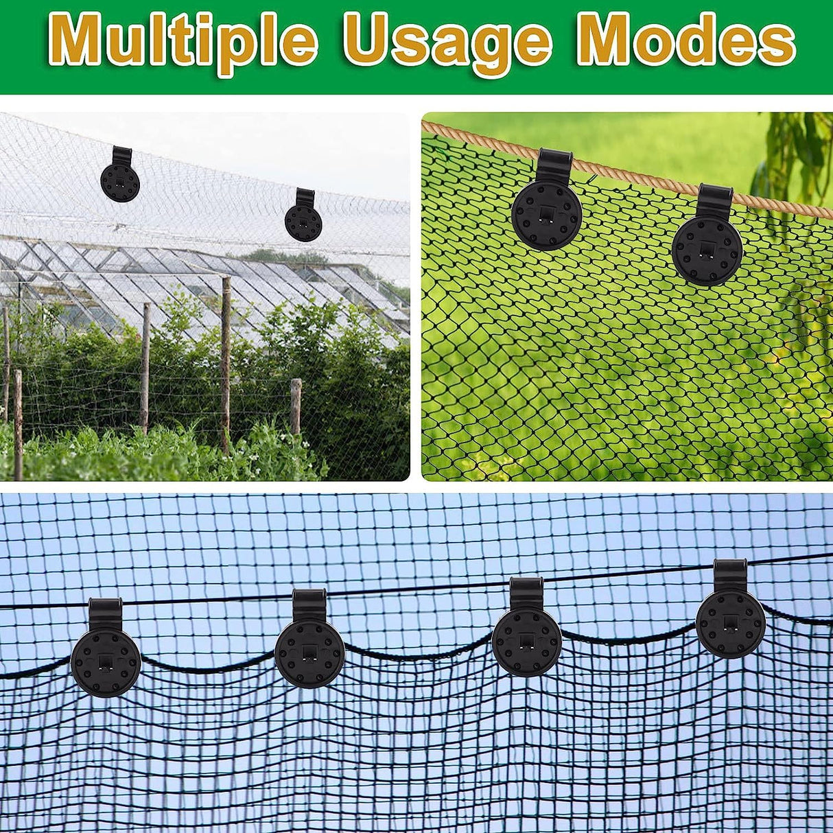 JOYSAND 100 Pack Shade Cloth Clips, Sun Shade Net Clip, Fabric Clips, Round Plastic Heavy Duty Lock Grip for Anti Bird Netting, Gardening & Windproof Awning Clamp