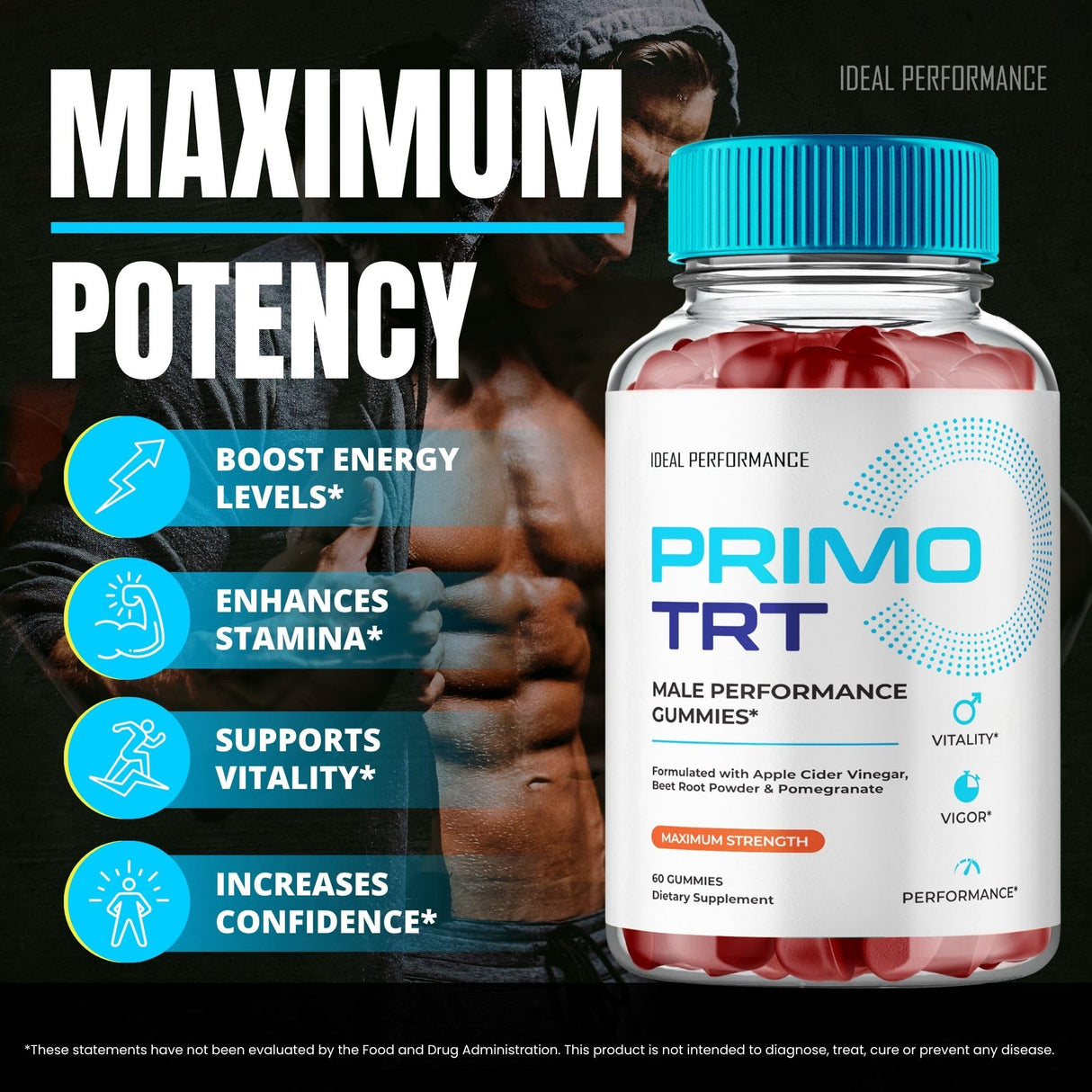 Primo TRT Gummies, Official Primo TRT Gummies for Men - Maximum Strength Performance, All Natural Support Overall Health & Wellness, PrimoTRT Advanced Formula Support Gummy Reviews (2 Pack)