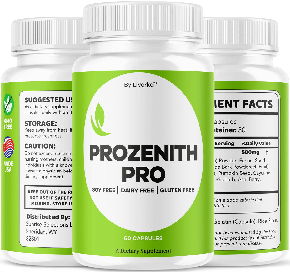 LIVORKA (2 Pack) Prozenith Pro Capsules - Official Prozenith Pro Pills Supplement Premium Formula, Natural Support for Overall Health & Wellness, Pro ZenithPro Reviews, 120 Capsules for 2 Months