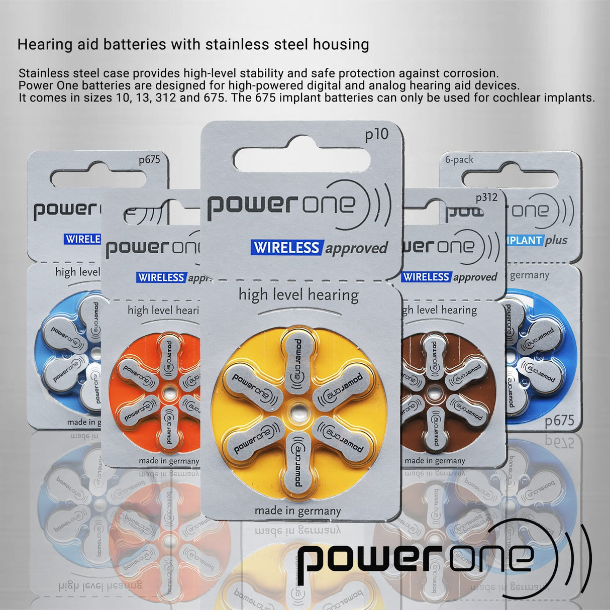 10 Packs (60 Batteries) Power One Cochlear Implant Batteries! 60 Batteries