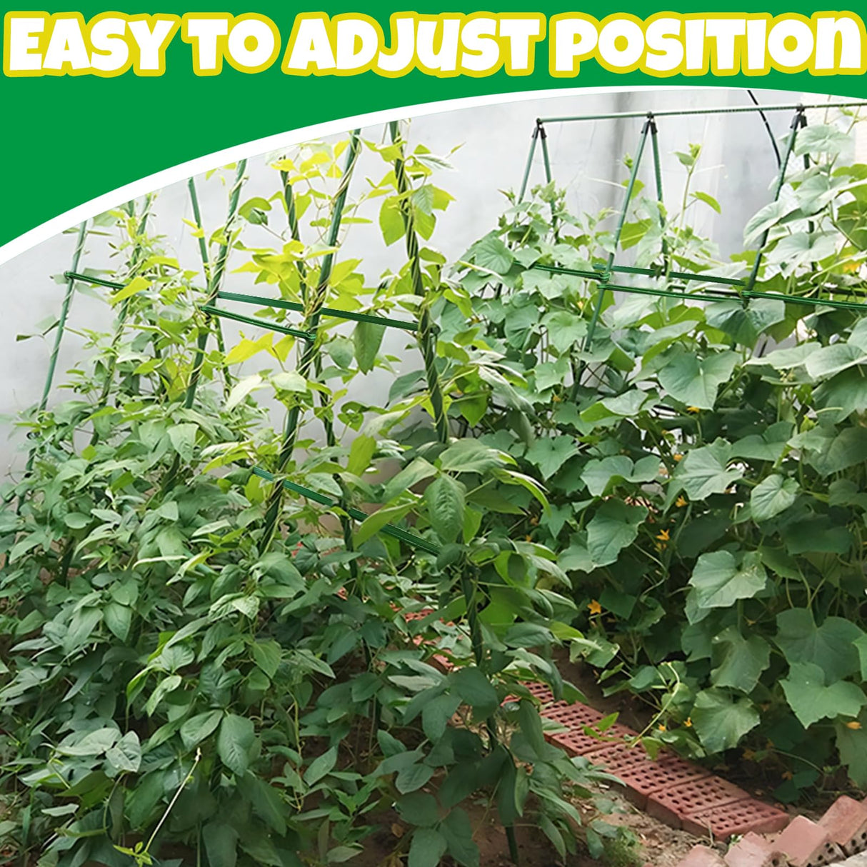 100Pcs Plant Stake Arms for Tomato Cage,11.8" Garden Stake Connectors with 2 Adjustable Buckles,Expandable Trellis Connectors Attach 11mm Diameter Plant Stakes for Climbing Plants Vegetables
