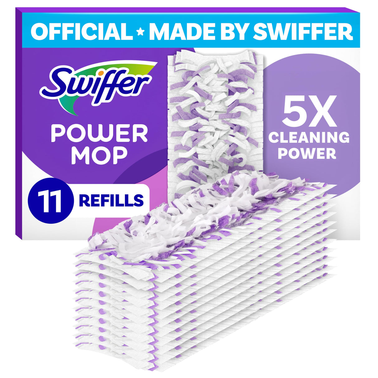 Swiffer PowerMop Multi-Surface Mopping Pad Refills, Made by Swiffer, for Floor Cleaning, 11 Count
