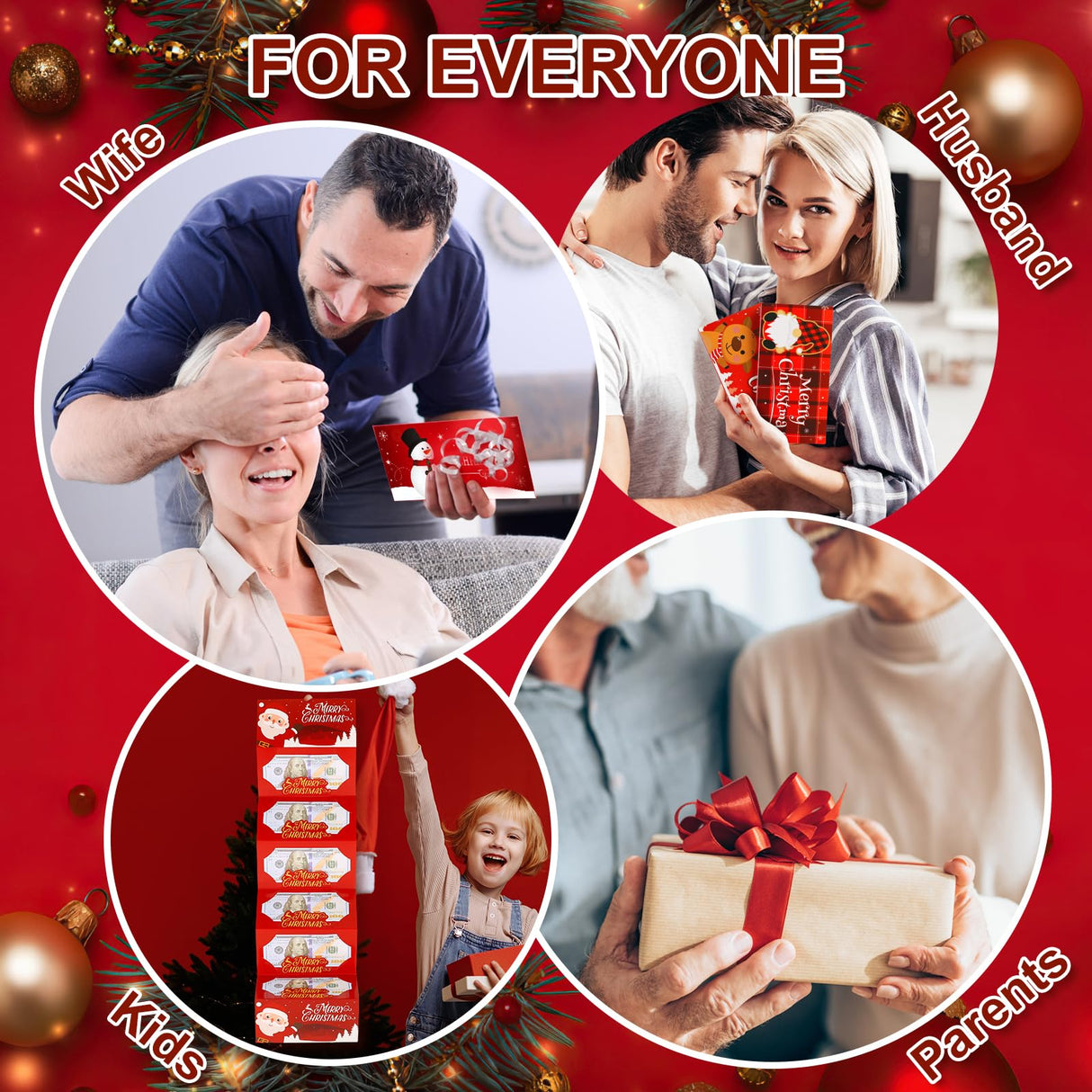 12 Pack/72 Slots Money or Gift Card Holder Xmas Cash Gifts Surprise Cash Envelope Merry Christmas Money Holder for Men Women Kids Birthday Gifts Xmas Party Supplies (Classical)