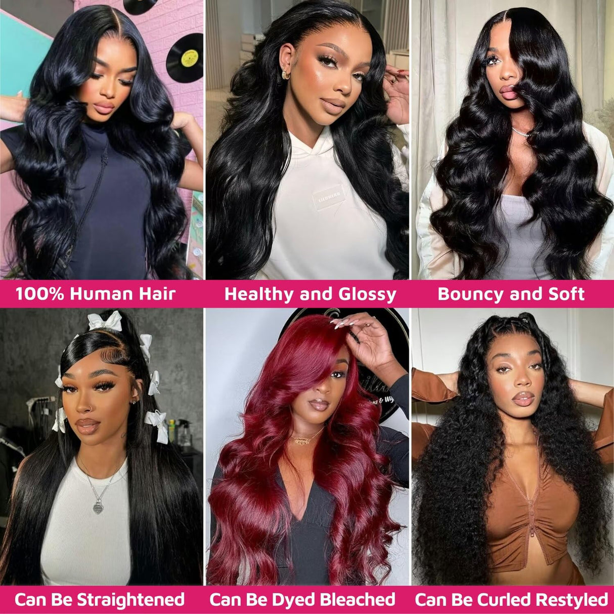 12A Human Hair Bundles 24 26 28 30 Inch Body Wave Bundles Human Hair 100% Unprocessed Brazilian Virgin Weave Bundles 4 Bundles Real Natural Black Wavy Human Hair Extensions 1B Bundles for Women