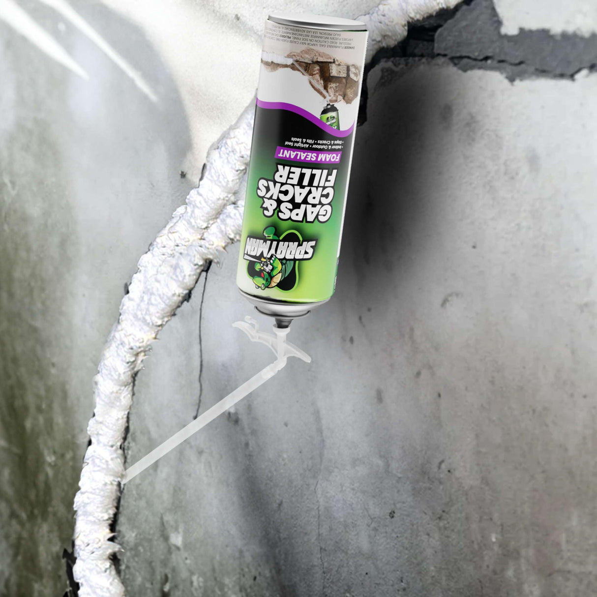 Sprayman Gaps and Cracks Filler Foam - Polyurethane Expanding Foam Sealant for Insulating Doors & Windows, Waterproof & Paintable, Straw Use - 12oz, 2 Pack