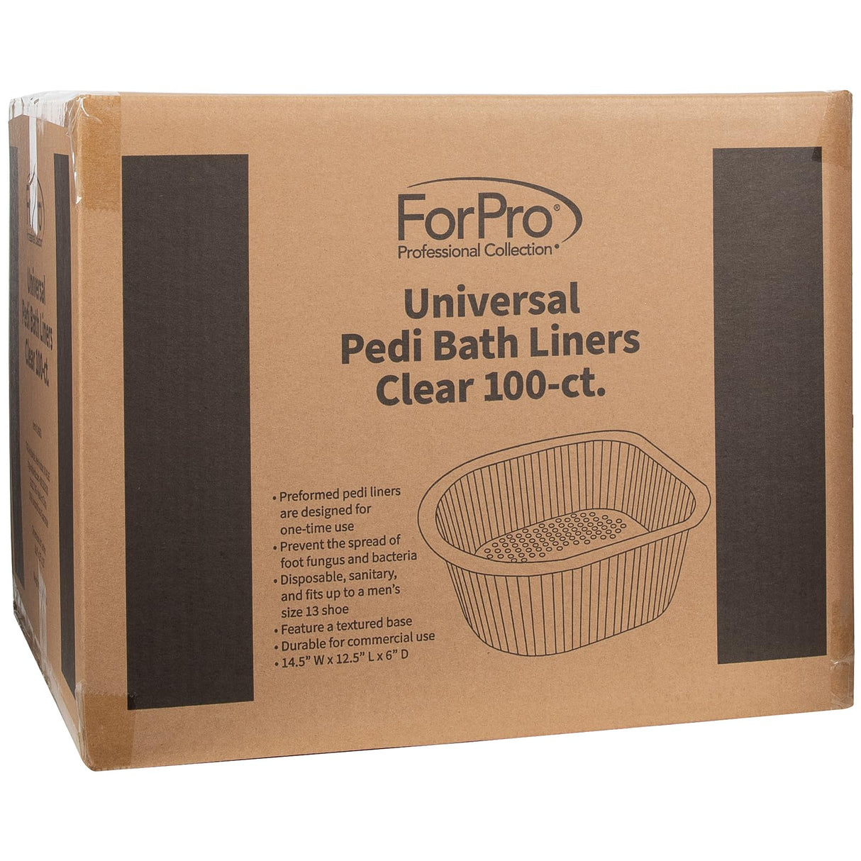 ForPro Professional Collection Universal Pedi Bath Liners - 50% THICKER - Fit Footsie Bath, Disposable Pedicure Foot Tub Liners for Foot Spa Basins & Foot Bath Soaks, Clear, 100-Count