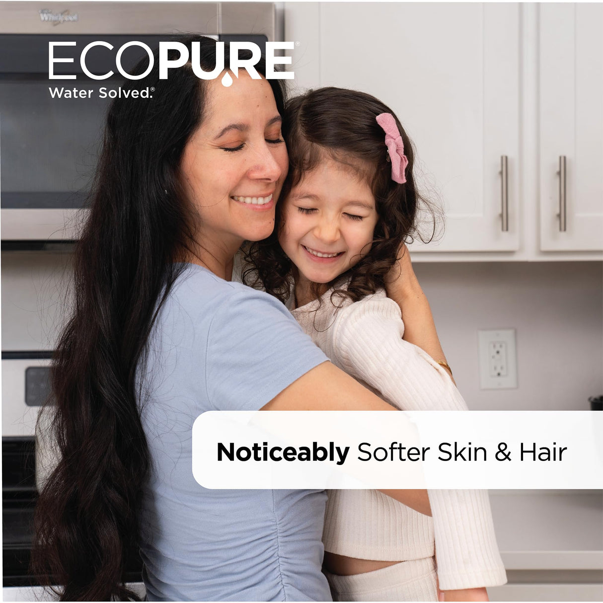 EcoPure EPS110 Whole House Water Softener for Small Households – AutoSense AI Technology, High-Efficiency Salt Usage, Compact Space-Saving Design