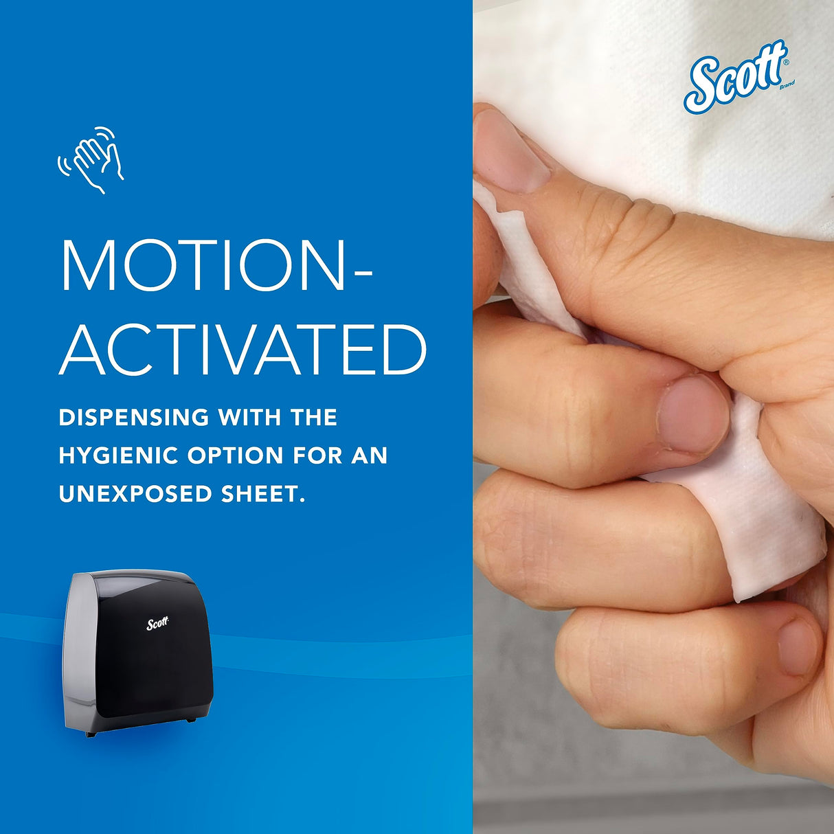 Scott Professional Automatic Hard Roll Paper Towel Dispenser (34348), Black, Wall Mounted, for ScottPro Blue Core Commercial Hand Towels (Qty 1)
