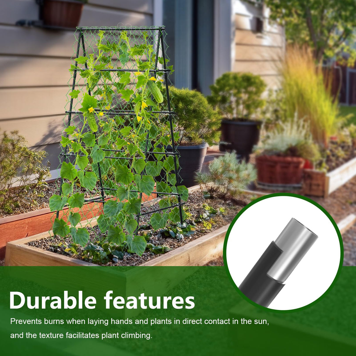 AlisisFores A-Shape Garden Trellis for Climbing Plants, Black