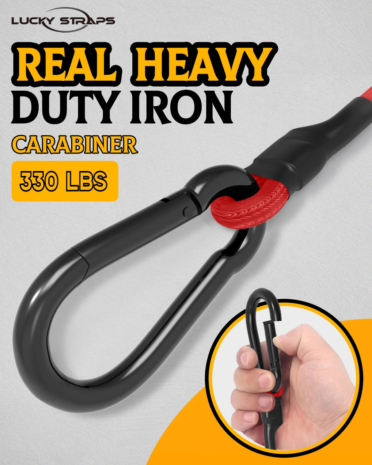 8 Pcs 18 Inch Heavy Duty Carabiner Bungee Cord Outdoor with 190 Lbs Max Break Strength, Bungee Straps with Upgraded Carabiner Hooks for Luggage Rack, Cargo, Hand Carts, Bike, Camping, etc (Red)