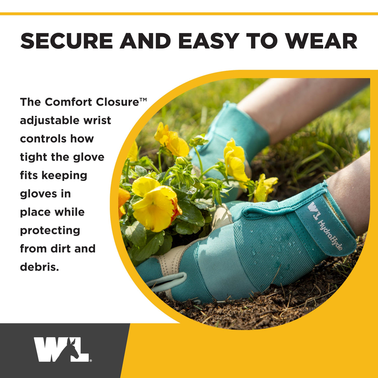 Wells Lamont Women's Hybrid Work/Gardening Gloves | Water-Resistant HydraHyde Leather | Large (3204L)