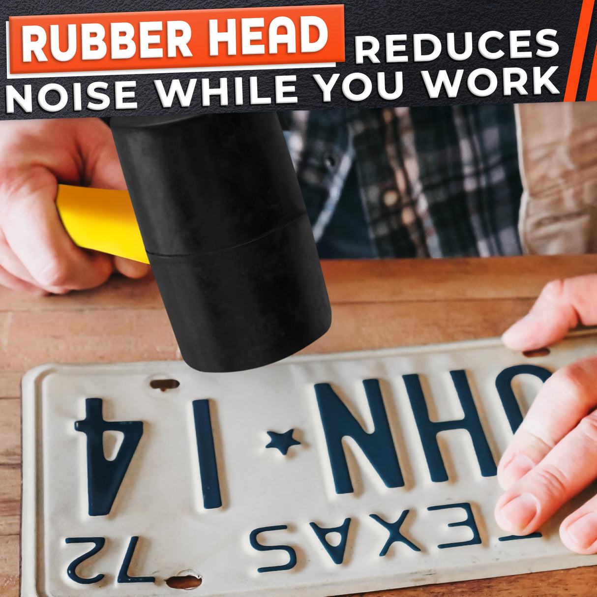 24 Oz Rubber Mallet Hammer for Woodworking, Flooring, Tiling, Camping and More - Rubber Hammer with Non-Slip Grip, Durable Ergonomic Handle and Anti-Vibrating Design for Furniture Assembly and Repairs