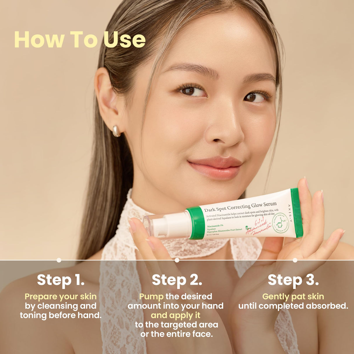 AXIS-Y Dark Spot Correcting Glow Serum - 5% Niacinamide Dark Spot Remover For Face - Vegan Korean Skin Care Niacinamide Serum for All Skin Types - 1.69 fl. oz.