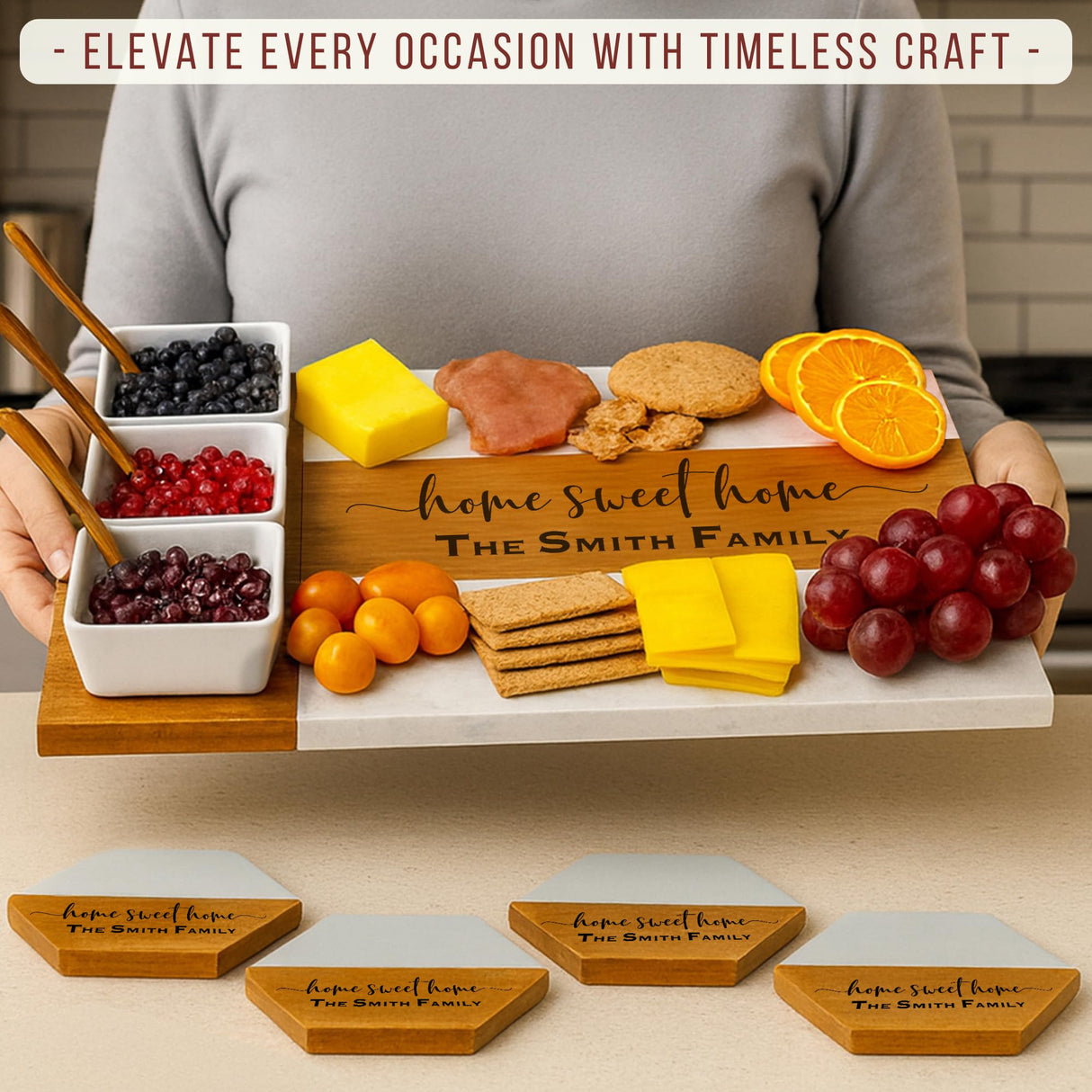 Personalized Charcuterie Board - Large Cheese Boards for Wedding & Anniversary, New Home, Christmas, House, Bridal Shower, Birthday, Retirement Gift for Women, Custom Wedding Gifts