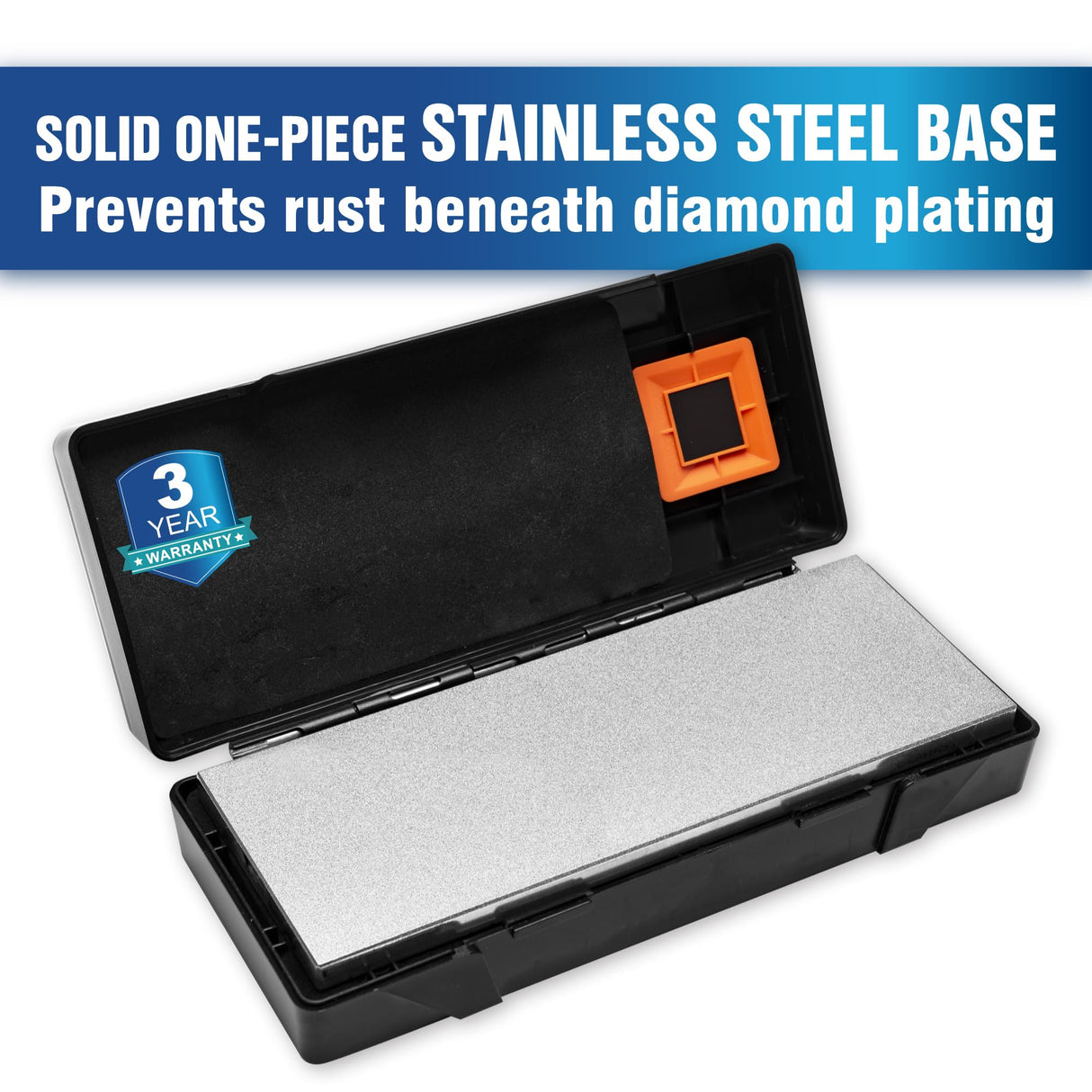 SHARPAL 162N Double-sided Diamond Sharpening Stone Whetstone Knife Sharpener | Coarse 325 / Extra Fine 1200 Grit | Storage Case with NonSlip Base & Angle Guide (8 in. x 3 in.) Gifts for Men