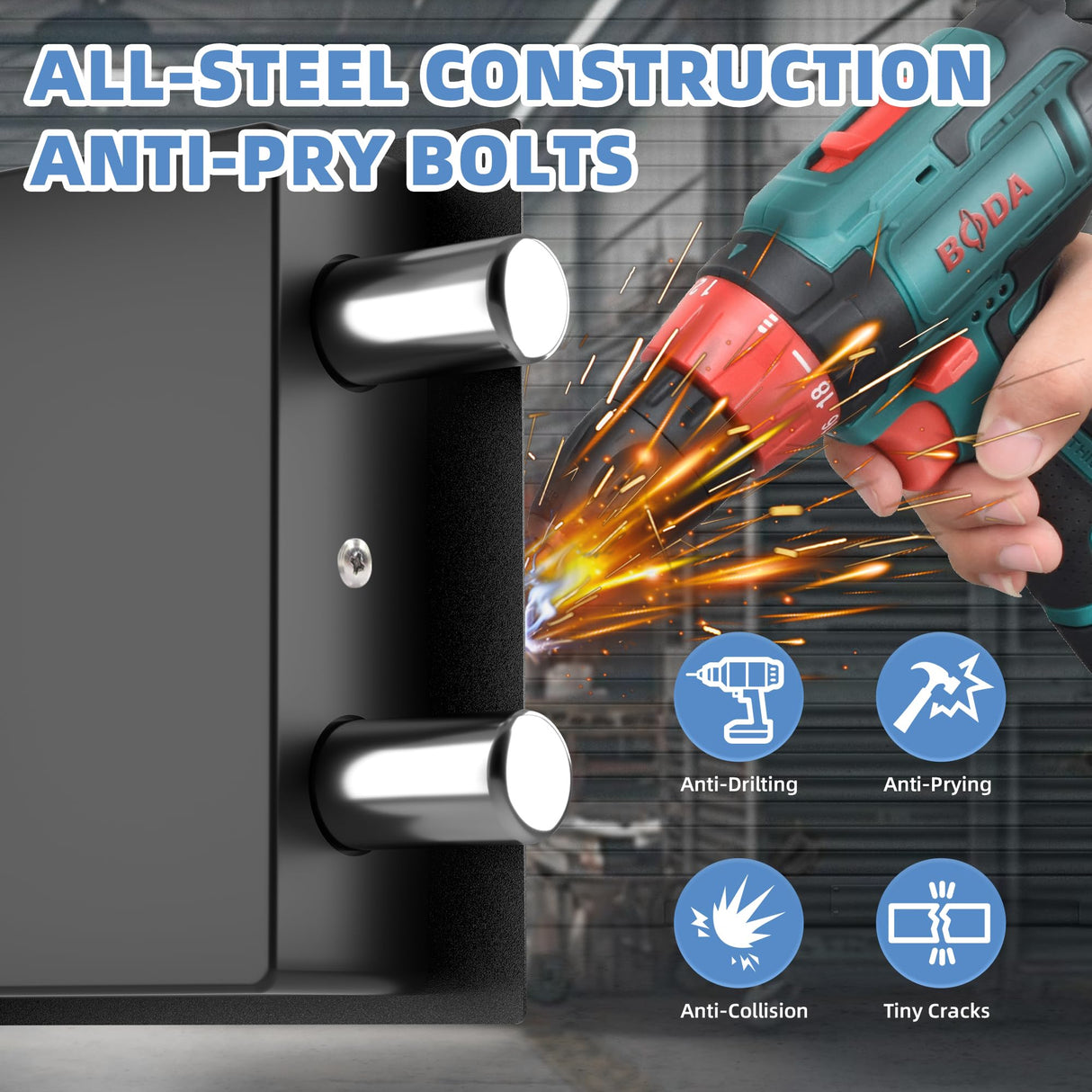 Digital Electronic Money Safe, Steel Security Lock Box with Keypad, Office Hotel Business Jewelry Gun Cash Safe, 0.23 Cubic Feet, 9.06" W x 6.69" D x 6.69" H(black)