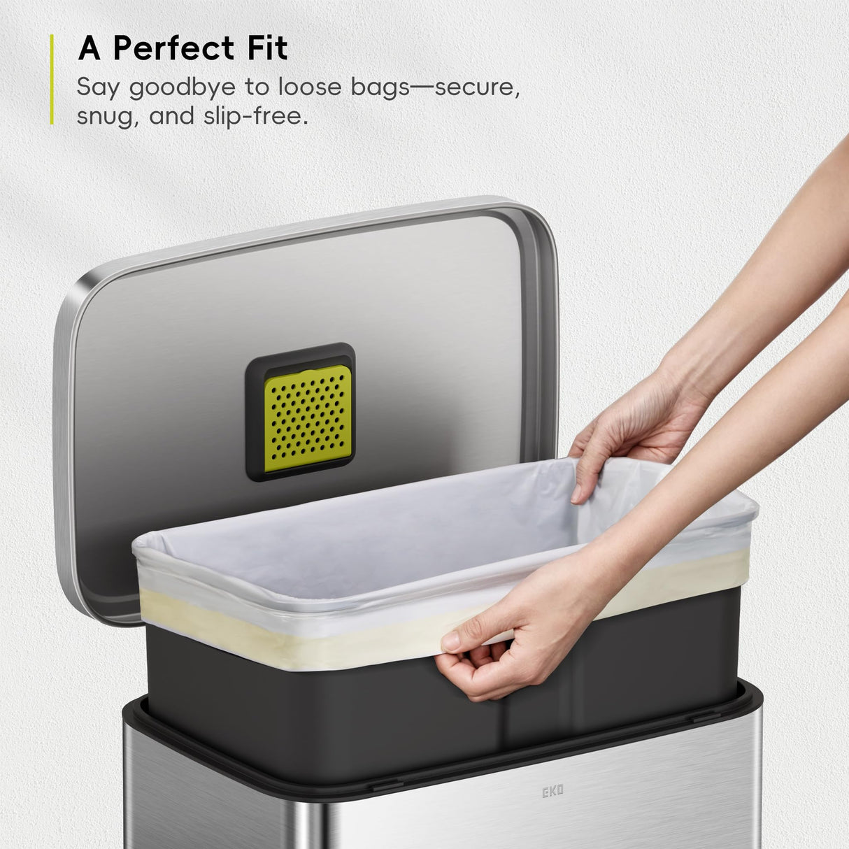 EKO Extra Strong 13 Gallon Large Drawstring Trash Bags, Heavy-Duty Garbage Bags for Kitchen & Household Use (50L), Leak-Resistant, 110 Count, Code F