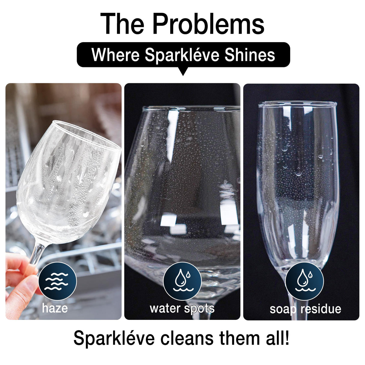 Home Glassware Polisher, World's First Affordable Spinning Glass Polisher, 600 RPM Dries, Polishes, All Glasses, Wine, Bar, Drinking, Wet/Dry, For Sparkling Glassware, Black, Classic Matte