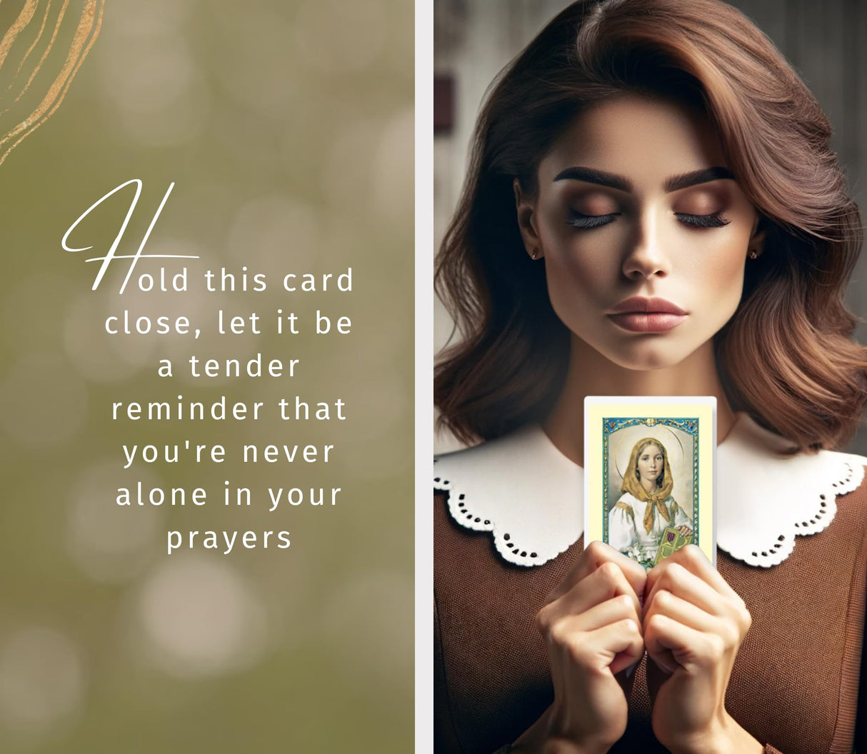 St Dymphna Bracelet - Saint Dymphna Prayer Card, The Lord's Prayer Card - Stretchable Round Saint Dymphna Bracelet with Purple and Amethyst Beads - St.Dymphna Bracelet and Cards Set of 3 Items