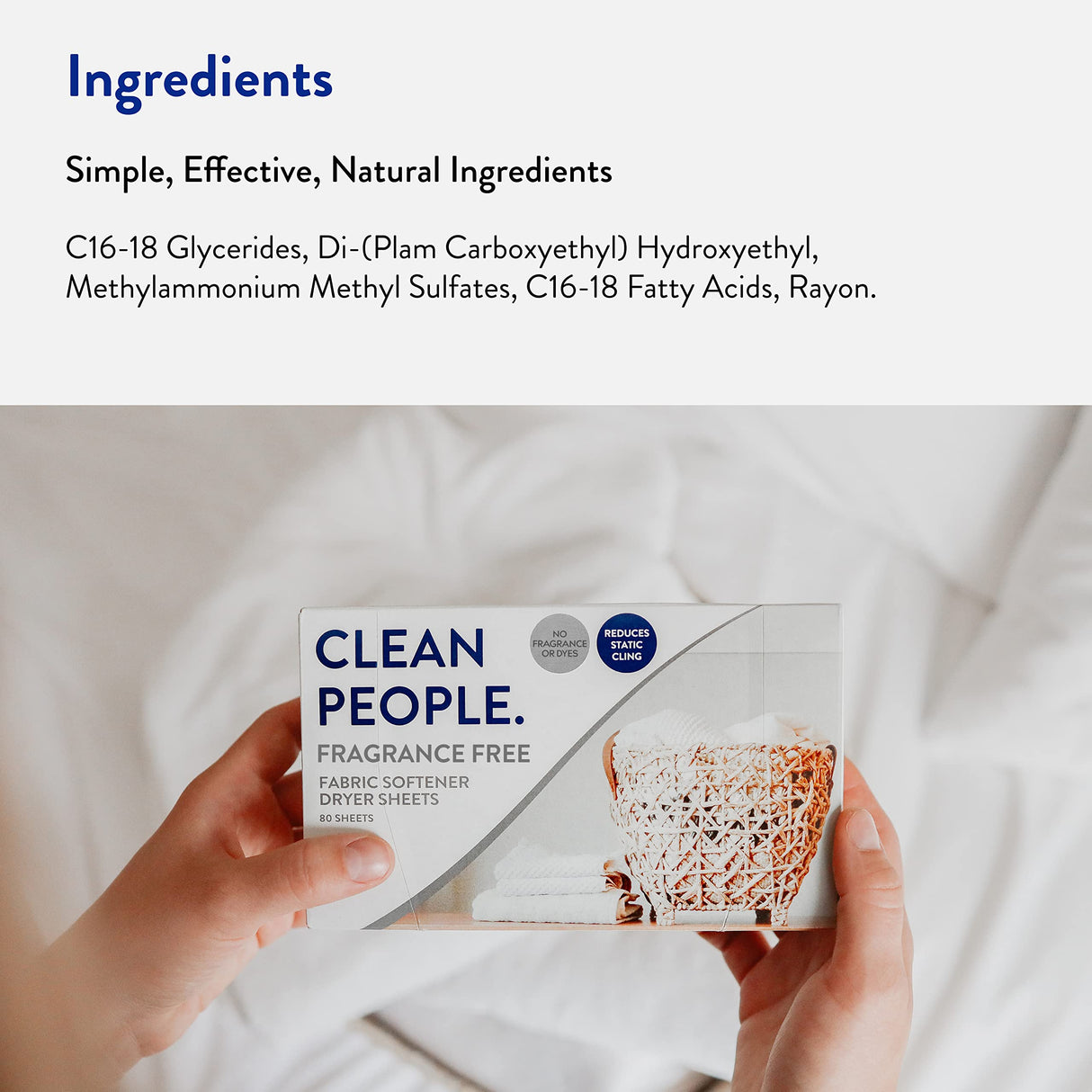 The Clean People Fabric Softener Sheets - Dryer Sheets - Softens & Removes Static Cling - Vegan Laundry Softener, Essential Oils - Fragrance Free 240 Pack