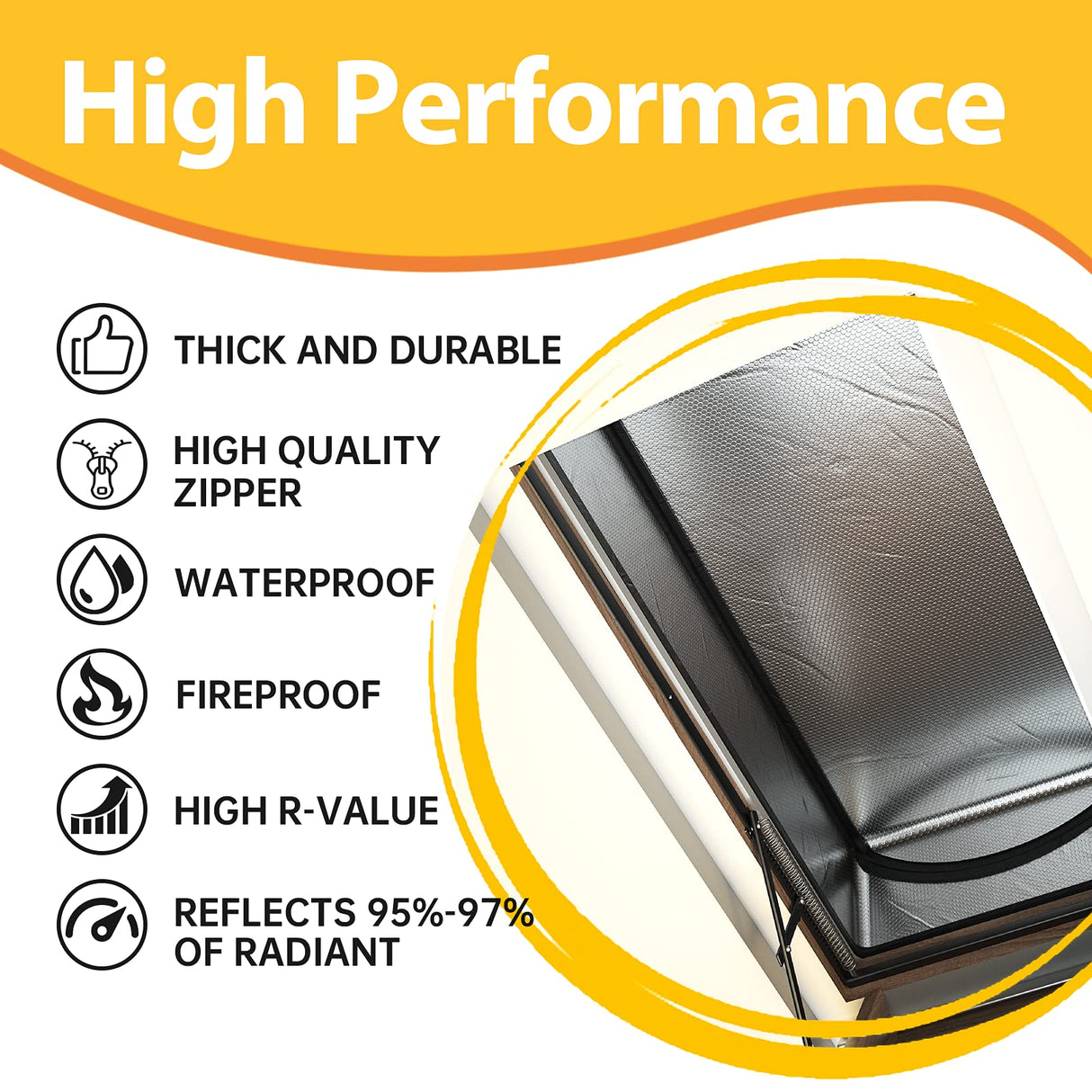 LEMOONE Attic Door Insulation Cover 25"x54"x11", Energy Saving Tent Attic Stairs Cover Ladder Pull Down Insulator, R-Value 15.5 Thicken Aluminum Foil Stairway Insulation with Zipper Fireproof