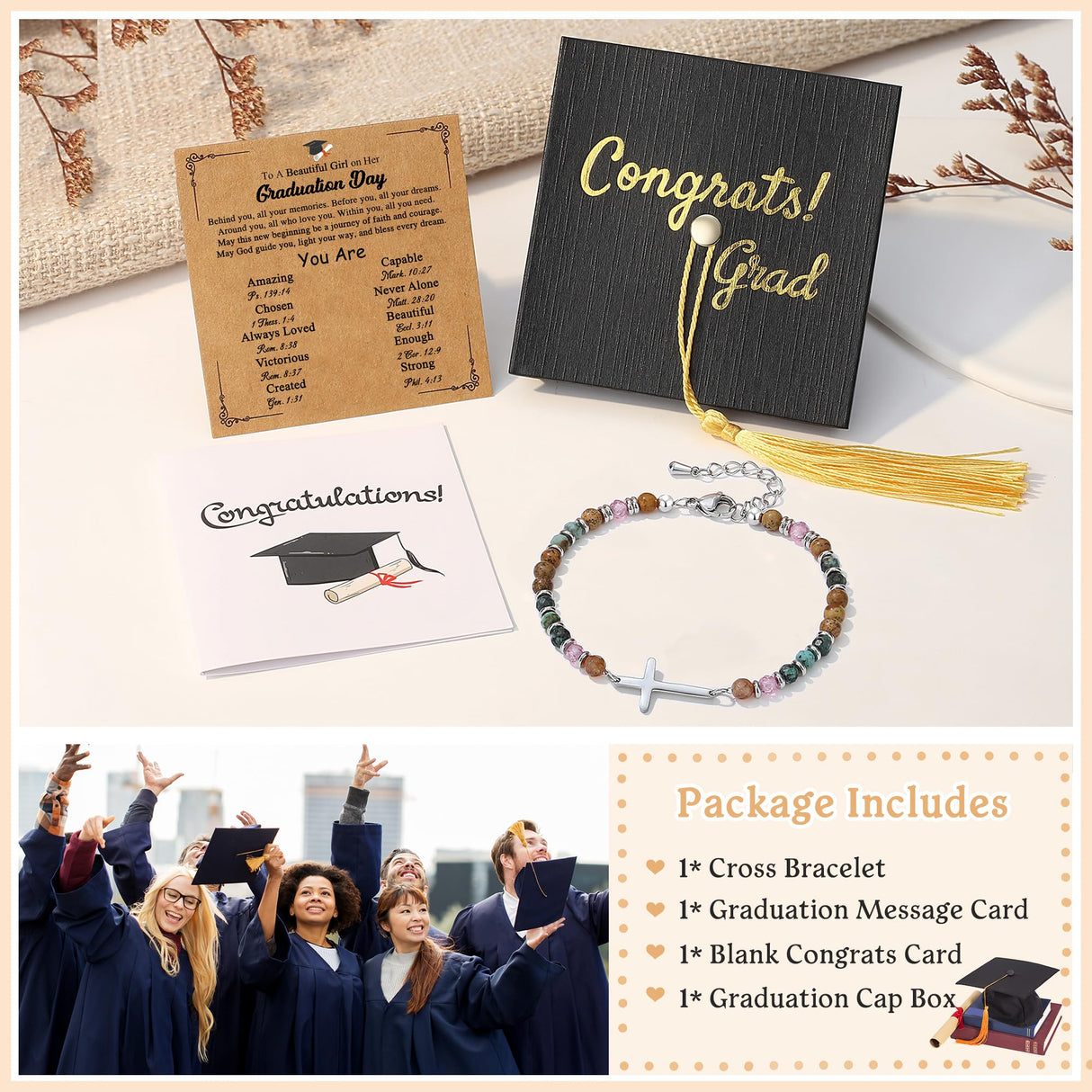 Graduation Gift for Her, High School College Graduation Bracelet