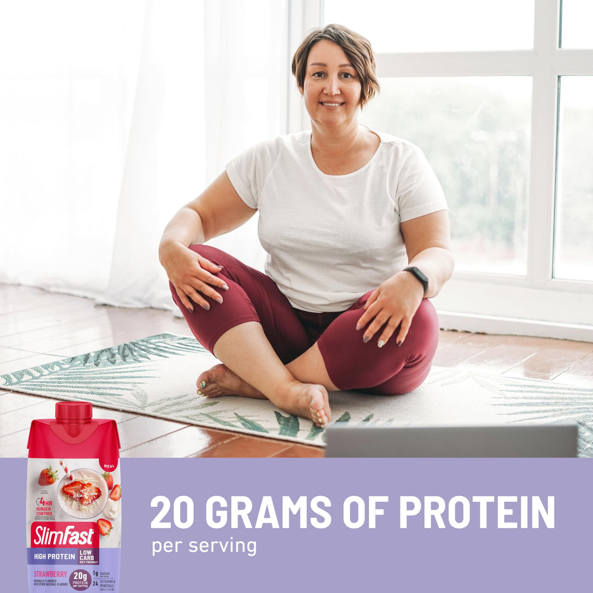 SlimFast Protein Shake, Strawberry- 20g Protein, Meal Replacement Shake Ready to Drink, High Protein with Low Carb and Low Sugar, 24 Vitamins and Minerals, 12 Count (Pack of 1) (Packaging May Vary)