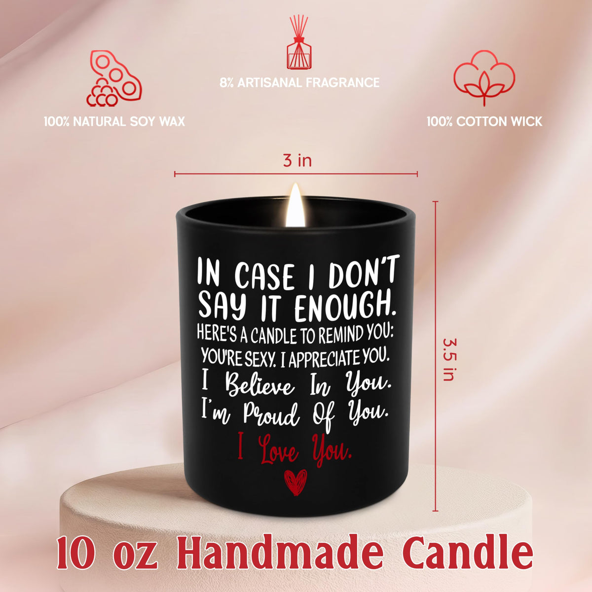 TEEZWONDER Anniversary Wedding Gifts for Women Men, Scented Candle 10 oz