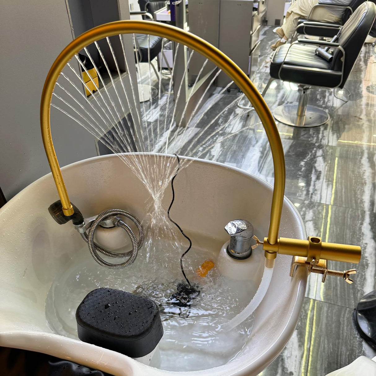 Shampoo Bowl Waterfall Head Spa Head Spa Equipment Adjustable To Fit Most Shampoo Basin Bed Massage Salon Equipment