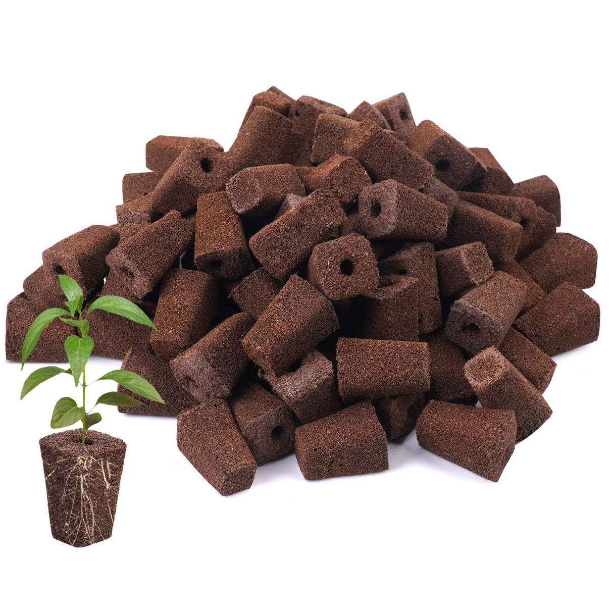 LAPOND 100 Pack Grow Sponges, Replacement Root Growth Sponges Seed Pods,Seed Starter Plugs for Hydroponic Indoor Garden System