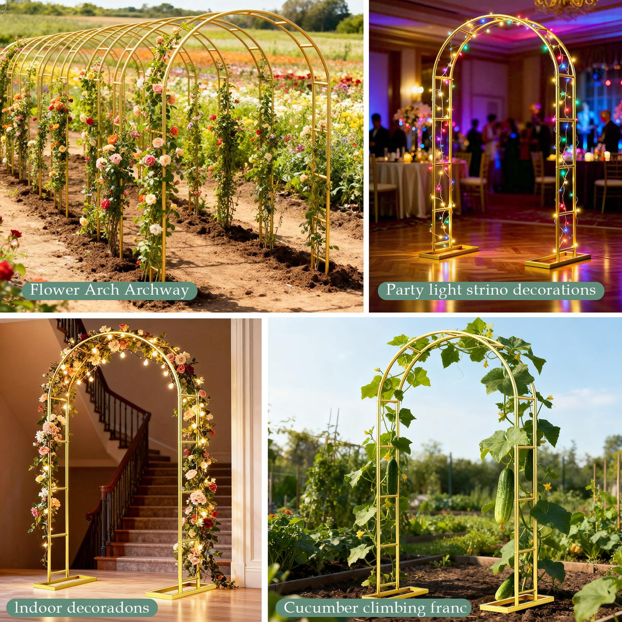 WellSign Balloon Arch Stand 7.2FTx4.3FT Trellis for Climbing Plants Outdoor
