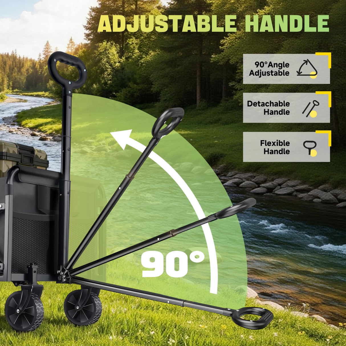 100KG Collapsible Foldable Small Wagon Carts Portable Folding Outdoor Cart
