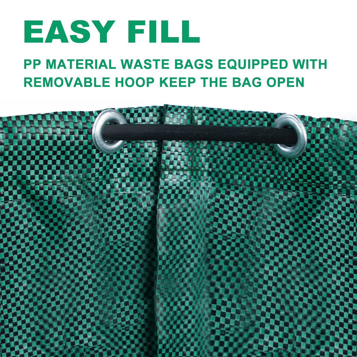 Hugeleaf 3 Packs 72 Gallon Reusable Yard Waste Bags, Collapsible Leaf Bags with Reinforced Handles, Extra Large Heavy Duty Garden Waste Bags for Leaves Garden Clean Up