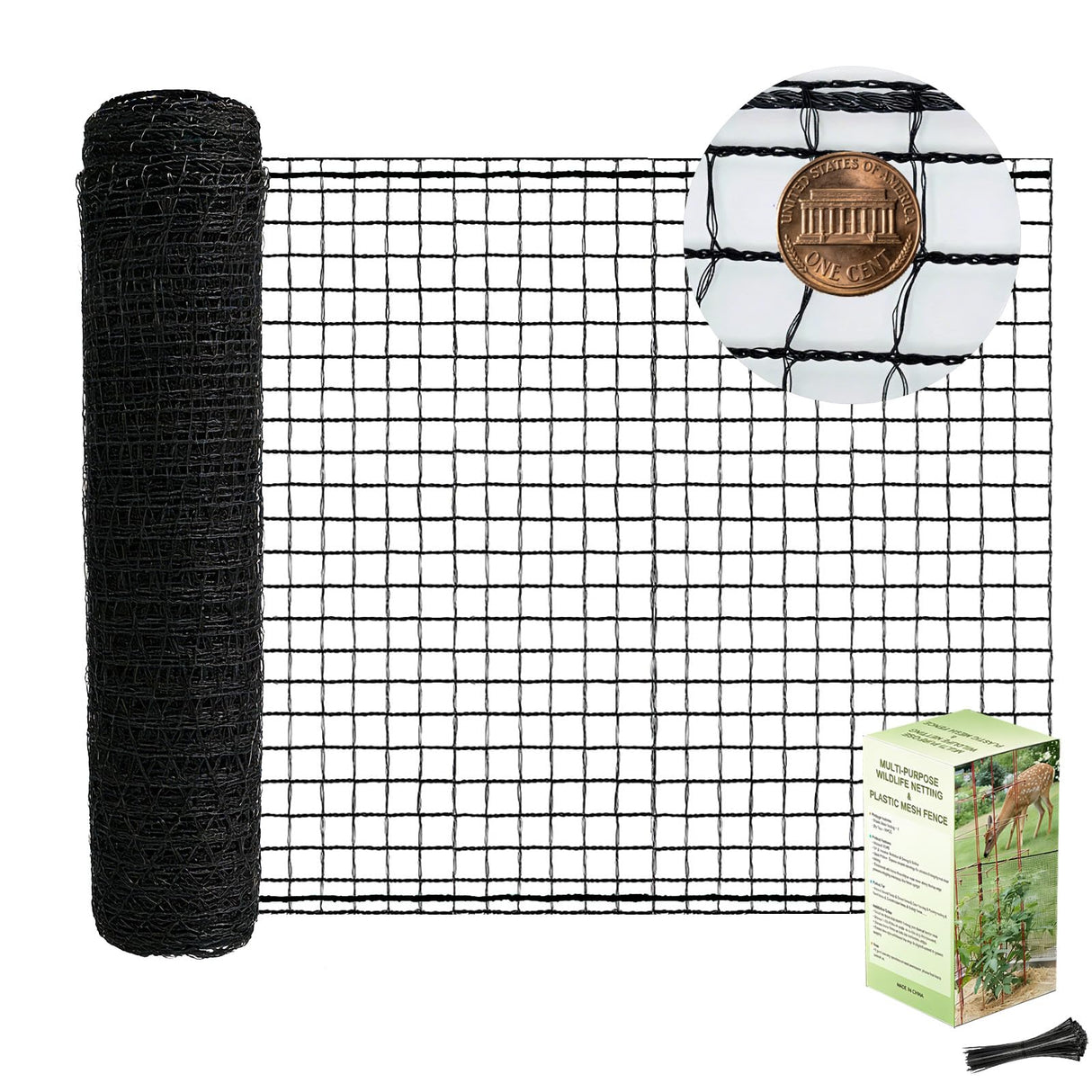 POYEE Deer Fence Netting 5x100ft Plastic Mesh Netting for Garden Protection