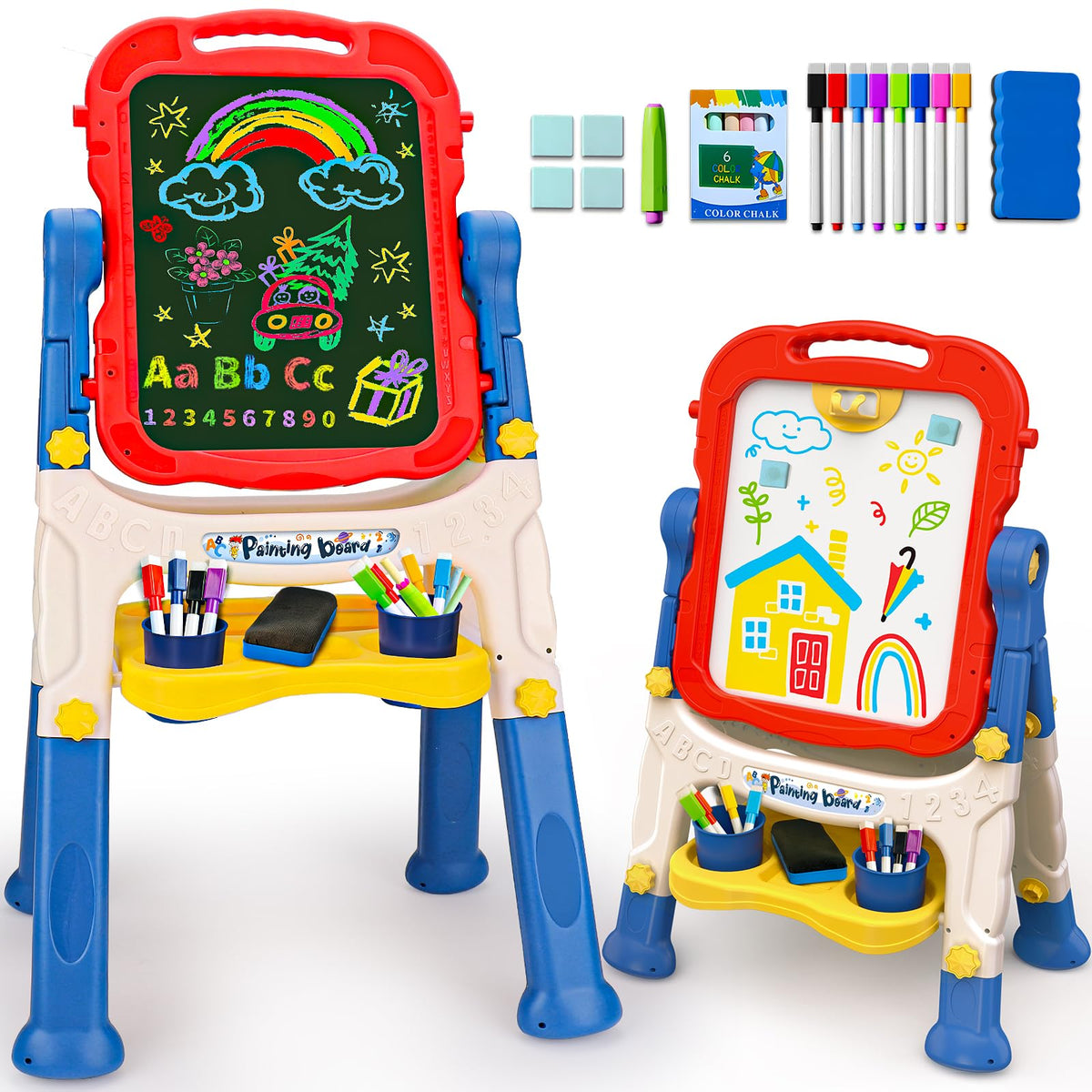 Easel for Kids Double-Sided Art Drawing Board Toys 3 4 Year Birthday Gifts