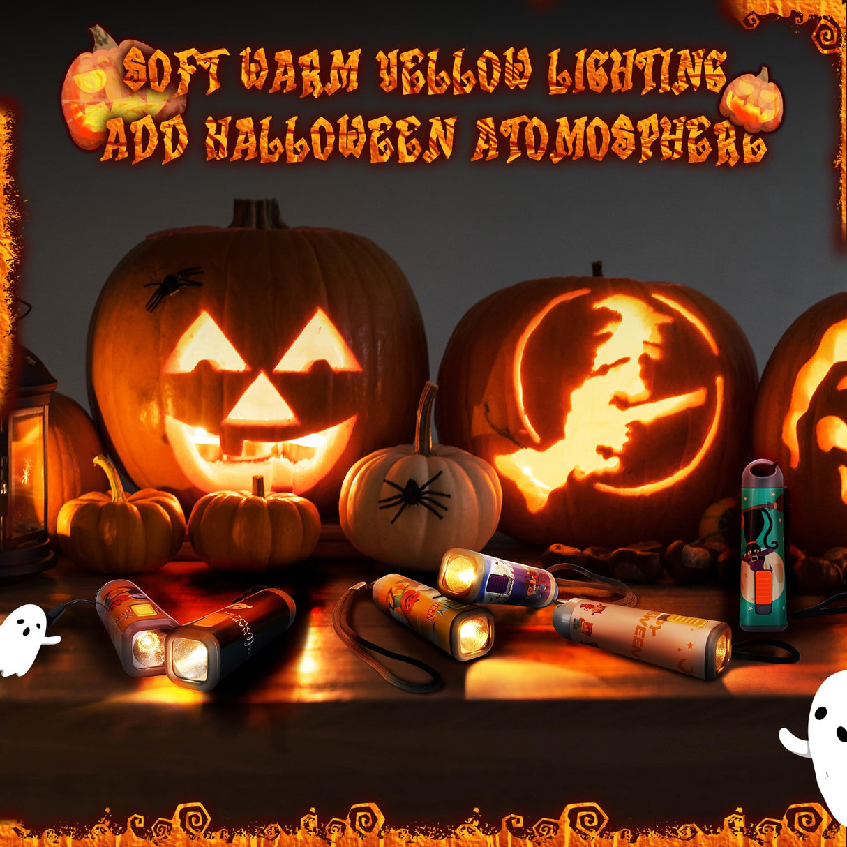 EverBrite 6-Pack LED Flashlights Halloween Gifts, Mini Flash Lights Handheld Torch with Lanyard, 18 AAA Batteries Included, Mixed Color