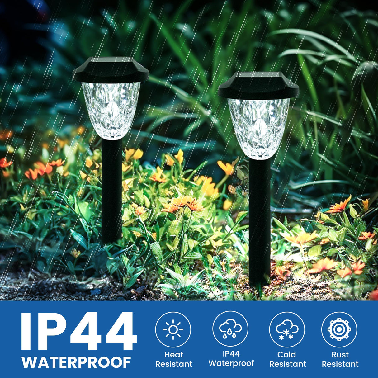 GIGALUMI Solar Pathway Lights, 8 Pack Outdoor Waterproof