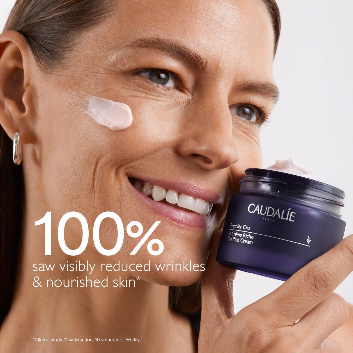 Caudalie Premier Cru The Rich Cream, Skin Barrier Repairing Rich Moisturizer with Ceramides, Refillable Jar - 50 ml