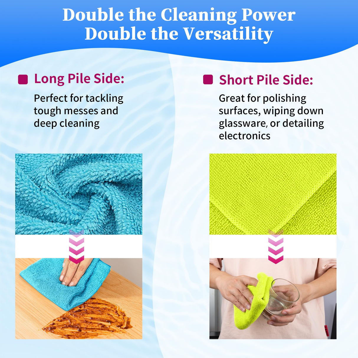 FIXSMITH Microfiber Cleaning Cloth - Pack of 48, Multi-Functional Cleaning Towels, Size: 12 x 16 in, Highly Absorbent Cleaning Rags, Lint-Free, Streak-Free Cleaning Cloths for Car Kitchen Home Office