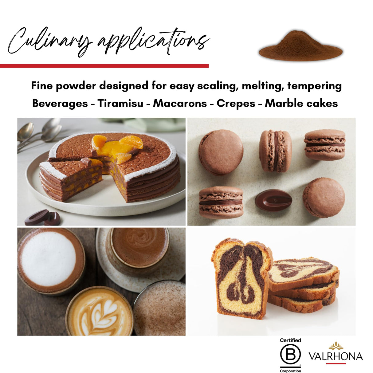 Valrhona Dark French Cocoa Powder. Chef’s Choice Cocoa Powder. Warm, Red Color, Pure, Dark, Intense Flavor. Poudre de Cacao. Great for Desserts and Hot Chocolate. Kosher. 250g (Pack of 2)