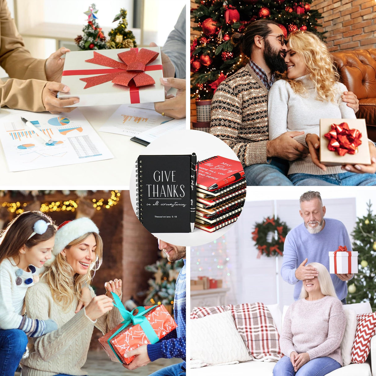 INSADA Christian Prayer Journal Spiral Notebooks Bulk with Pens - Small Notepads (4.13”x5.43”) - Christmas Gifts for Women men,Church Members & Bible Study Groups (30 sets multicolor)